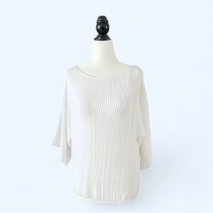 Bailey 44 Womens White Ribbed Coastal Boho Euro Summer Layered Shirt Small